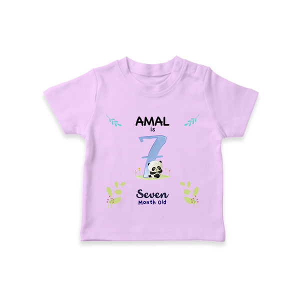 7 Month Milestone Baby T-Shirt Outfit | Personalized T-Shirt | Perfect for Photoshoots - LILAC - 0-5 Months Old (Chest 17")