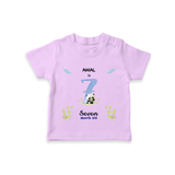 Make The Seventh Month Unforgettable With Our Exclusive Customized T-Shirt For Babies - LILAC - 0-5 Months Old (Chest 17")