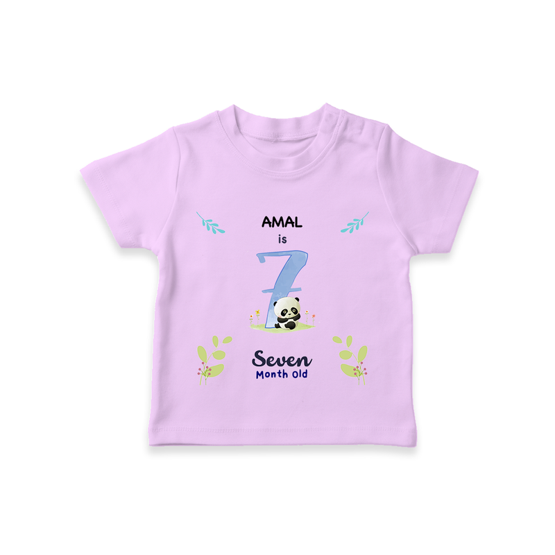 Make The Seventh Month Unforgettable With Our Exclusive Customized T-Shirt For Babies - LILAC - 0-5 Months Old (Chest 17")