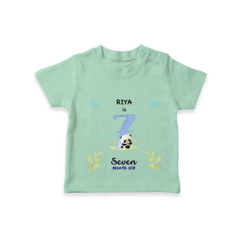 "Celebrate your kids 7th month"  - Personalized TShirt  - MINT GREEN - 0 - 5 Months Old (Chest 17")