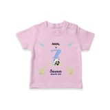 Make The Seventh Month Unforgettable With Our Exclusive Customized T-Shirt For Babies - PINK - 0-5 Months Old (Chest 17")