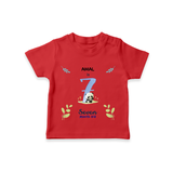 Make The Seventh Month Unforgettable With Our Exclusive Customized T-Shirt For Babies - RED - 0-5 Months Old (Chest 17")