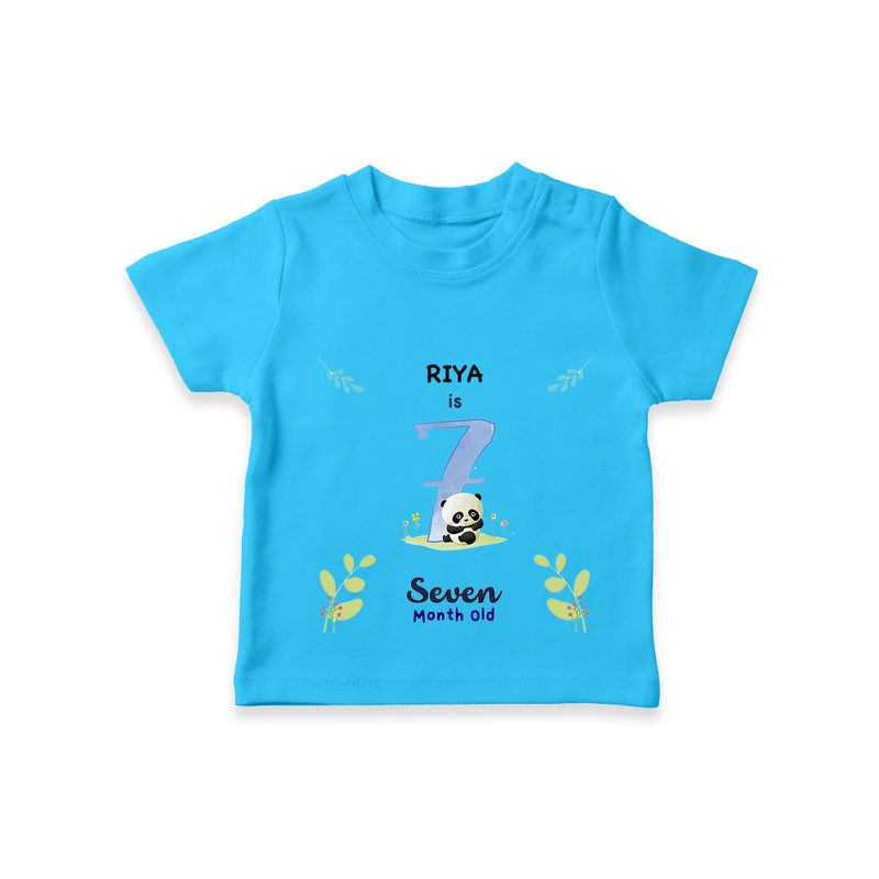 "Celebrate your kids 7th month"  - Personalized TShirt  - SKY BLUE - 0 - 5 Months Old (Chest 17")