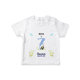 "Celebrate your kids 7th month"  - Personalized TShirt  - WHITE - 0 - 5 Months Old (Chest 17")