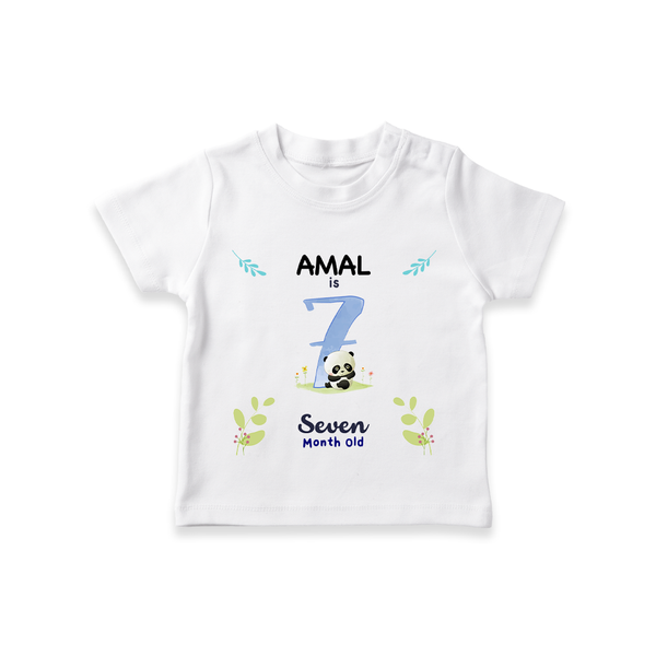 7 Month Milestone Baby T-Shirt Outfit | Personalized T-Shirt | Perfect for Photoshoots - WHITE - 0-5 Months Old (Chest 17")