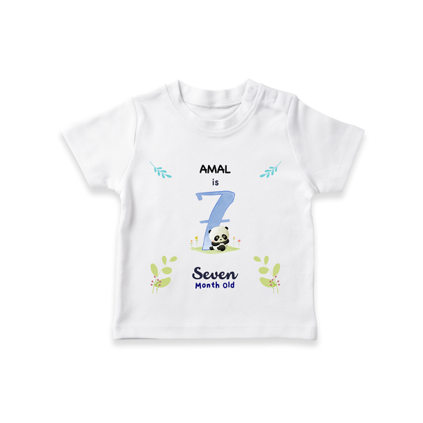 Make The Seventh Month Unforgettable With Our Exclusive Customized T-Shirt For Babies - WHITE - 0-5 Months Old (Chest 17")