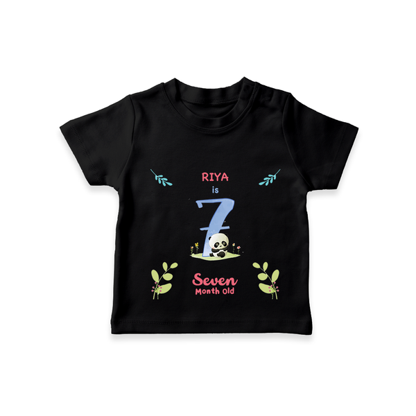 "Celebrate your kids 7th month"  - Personalized TShirt  - BLACK - 0 - 5 Months Old (Chest 17")