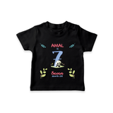 7 Month Milestone Baby T-Shirt Outfit | Personalized T-Shirt | Perfect for Photoshoots - BLACK - 0-5 Months Old (Chest 17")