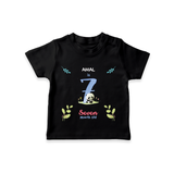 Make The Seventh Month Unforgettable With Our Exclusive Customized T-Shirt For Babies - BLACK - 0-5 Months Old (Chest 17")