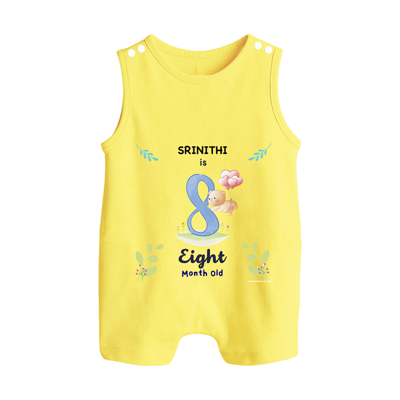 Make The Eighth Month Unforgettable With Our Exclusive Customized Romper Suit For Babies - PASTEL YELLOW - 0 - 5 Months Old (Chest 18")