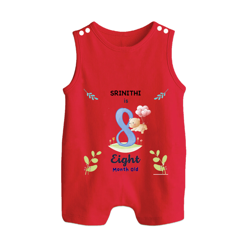 Make The Eighth Month Unforgettable With Our Exclusive Customized Romper Suit For Babies - RED - 0 - 5 Months Old (Chest 18")