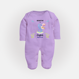 Make The Eighth Month Unforgettable With Our Exclusive Customized Sleep Suit For Babies - LILAC - New Born (Chest 7.5")