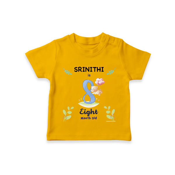 8 Month Milestone Baby T-Shirt Outfit | Personalized T-Shirt | Perfect for Photoshoots - CHROME YELLOW - 0-5 Months Old (Chest 17")