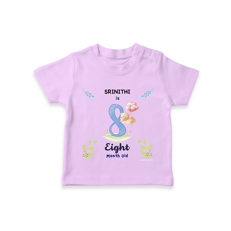 Make The Eighth Month Unforgettable With Our Exclusive Customized T-Shirt For Babies - LILAC - 0-5 Months Old (Chest 17")