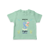 Make The Eighth Month Unforgettable With Our Exclusive Customized T-Shirt For Babies - MINT GREEN - 0-5 Months Old (Chest 17")