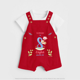 Make The Eighth Month Unforgettable With Our Exclusive Customized Dungaree Set For Babies - RED - 0 - 5 Months Old (Chest 18")