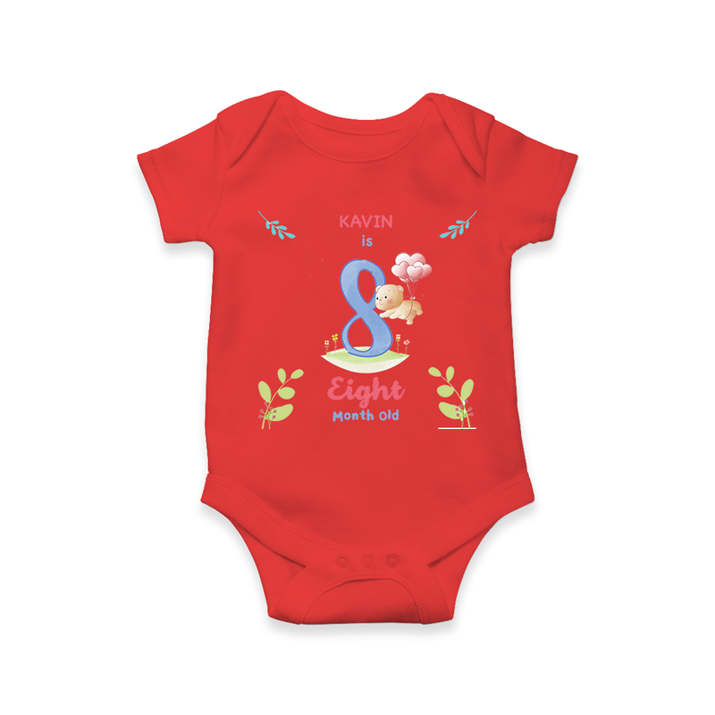 Celebrate The 8th Month Birthday Custom Romper/ Onesie, Personalized with your little one's name