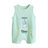 Make The Ninth Month Unforgettable With Our Exclusive Customized Romper Suit For Babies - MINT GREEN - 0 - 5 Months Old (Chest 18")