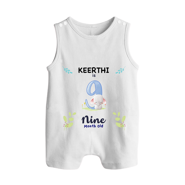 9 Month Milestone Baby Romper Suit/ Sleeveless Romper Outfit | Personalized Romper Suit/ Sleeveless Romper | Perfect for Photoshoots - WHITE - 0 - 5 Months Old (Chest 18")