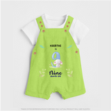 Make The Ninth Month Unforgettable With Our Exclusive Customized Dungaree Set For Babies - GREEN - 0 - 5 Months Old (Chest 18")