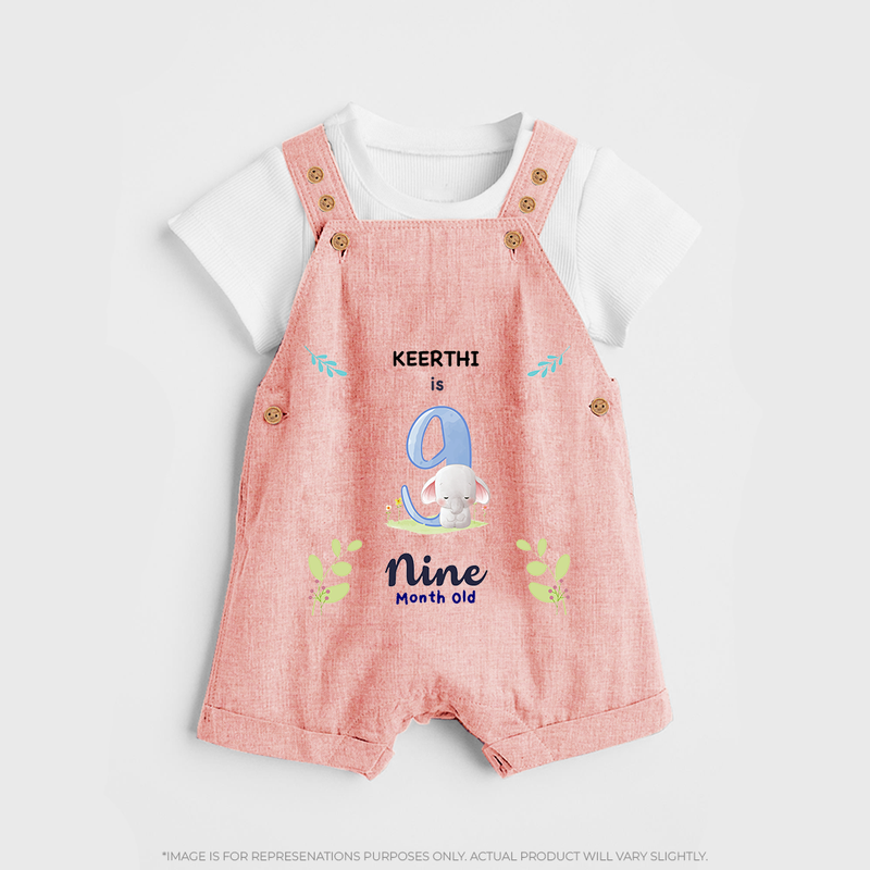 Make The Ninth Month Unforgettable With Our Exclusive Customized Dungaree Set For Babies - PEACH - 0 - 5 Months Old (Chest 18")