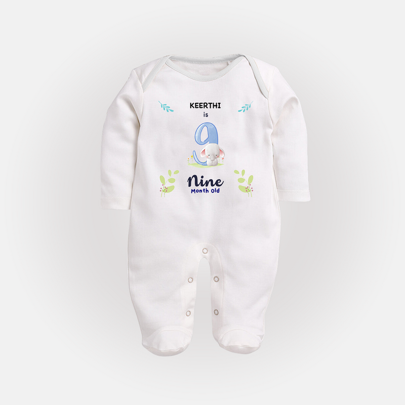 Make The Ninth Month Unforgettable With Our Exclusive Customized Sleep Suit For Babies - WHITE - New Born (Chest 7.5")