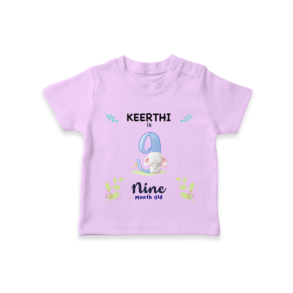 9 Month Milestone Baby T-Shirt Outfit | Personalized T-Shirt | Perfect for Photoshoots - LILAC - 0-5 Months Old (Chest 17")