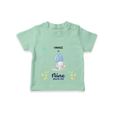 "Celebrate your kids 9th month"  - Personalized TShirt  - MINT GREEN - 0 - 5 Months Old (Chest 17")
