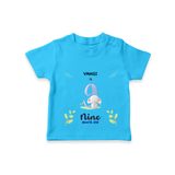 "Celebrate your kids 9th month"  - Personalized TShirt  - SKY BLUE - 0 - 5 Months Old (Chest 17")