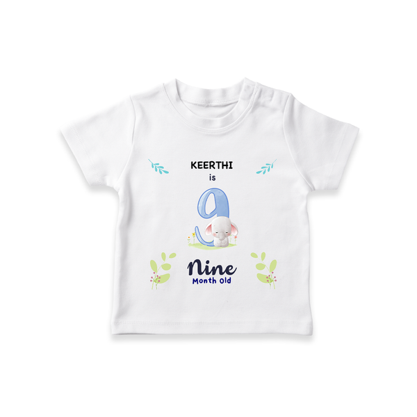 Make The Ninth Month Unforgettable With Our Exclusive Customized T-Shirt For Babies - WHITE - 0-5 Months Old (Chest 17")