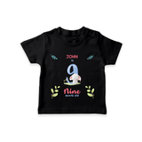 9 Month Milestone Baby T-Shirt Outfit | Personalized T-Shirt | Perfect for Photoshoots - BLACK - 0-5 Months Old (Chest 17")
