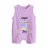 10 Month Milestone Baby Romper Suit/ Sleeveless Romper Outfit | Personalized Romper Suit/ Sleeveless Romper | Perfect for Photoshoots - LILAC - 0 - 5 Months Old (Chest 18")