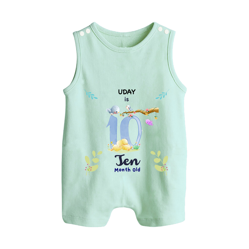 Make The Tenth Month Unforgettable With Our Exclusive Customized Romper Suit For Babies - MINT GREEN - 0 - 5 Months Old (Chest 18")