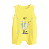 Make The Tenth Month Unforgettable With Our Exclusive Customized Romper Suit For Babies - PASTEL YELLOW - 0 - 5 Months Old (Chest 18")