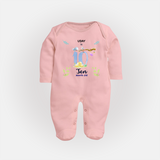 Make The Tenth Month Unforgettable With Our Exclusive Customized Sleep Suit For Babies - BABY PINK - New Born (Chest 7.5")