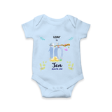 Make The Tenth Month Unforgettable With Our Exclusive Customized Romper For Babies - BABY BLUE - 0 - 3 Months Old (Chest 16")