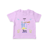 Make The Tenth Month Unforgettable With Our Exclusive Customized T-Shirt For Babies - LILAC - 0-5 Months Old (Chest 17")