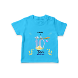 "Celebrate your kids 10th month"  - Personalized TShirt  - SKY BLUE - 0 - 5 Months Old (Chest 17")