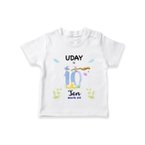 10 Month Milestone Baby T-Shirt Outfit | Personalized T-Shirt | Perfect for Photoshoots - WHITE - 0-5 Months Old (Chest 17")