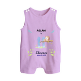 Make The Eleventh Month Unforgettable With Our Exclusive Customized Romper Suit For Babies - LILAC - 0 - 5 Months Old (Chest 18")