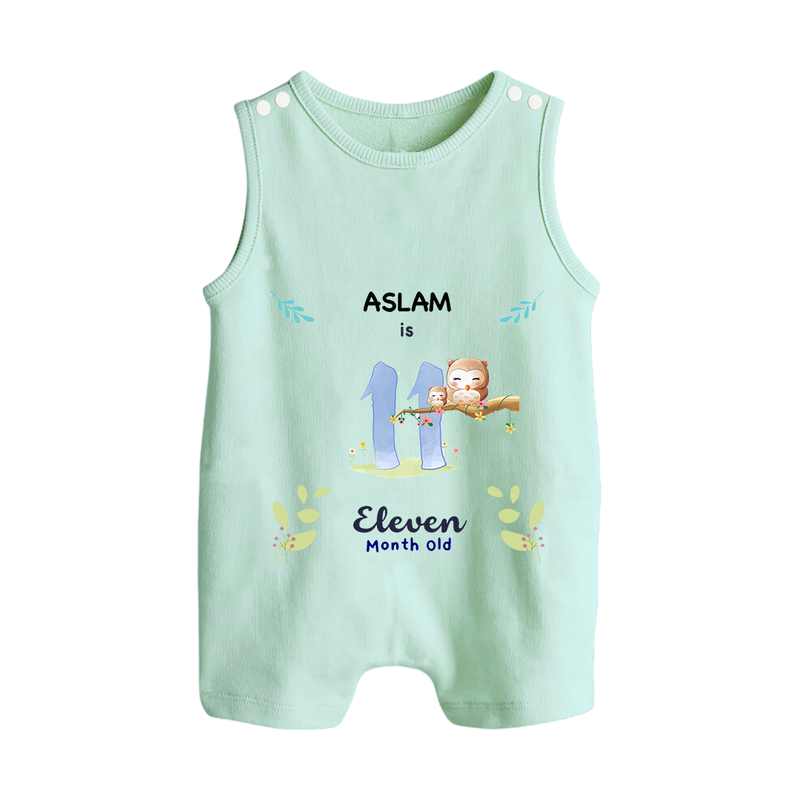 Make The Eleventh Month Unforgettable With Our Exclusive Customized Romper Suit For Babies - MINT GREEN - 0 - 5 Months Old (Chest 18")