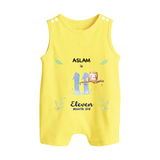 Make The Eleventh Month Unforgettable With Our Exclusive Customized Romper Suit For Babies - PASTEL YELLOW - 0 - 5 Months Old (Chest 18")