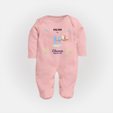 Make The Eleventh Month Unforgettable With Our Exclusive Customized Sleep Suit For Babies - BABY PINK - New Born (Chest 7.5")