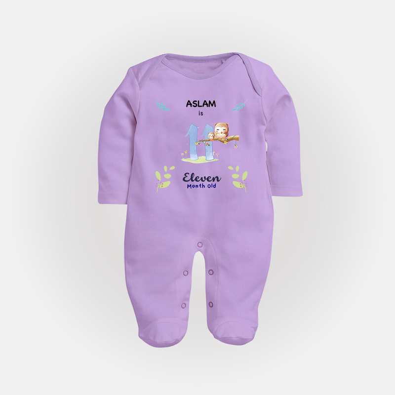 Make The Eleventh Month Unforgettable With Our Exclusive Customized Sleep Suit For Babies - LILAC - New Born (Chest 7.5")