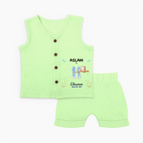 Make The Eleventh Month Unforgettable With Our Exclusive Customized Jabla Set For Babies With Name - PASTEL GREEN - 0 - 3 Months Old (Chest 9.8")