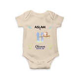 11 Month Milestone Baby Bodysuit Outfit | Personalized Romper/Onesie | Perfect for Photoshoots - IVORY - New Born (Chest 14")