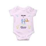 Make The Eleventh Month Unforgettable With Our Exclusive Customized Romper For Babies - LILAC - 0 - 3 Months Old (Chest 16")