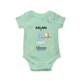 11 Month Milestone Baby Bodysuit Outfit | Personalized Romper/Onesie | Perfect for Photoshoots - MINT GREEN - New Born (Chest 14")
