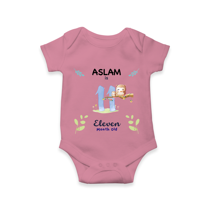 11 Month Milestone Baby Bodysuit Outfit | Personalized Romper/Onesie | Perfect for Photoshoots - ONION - New Born (Chest 14")