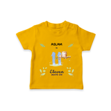 Make The Eleventh Month Unforgettable With Our Exclusive Customized T-Shirt For Babies - CHROME YELLOW - 0-5 Months Old (Chest 17")